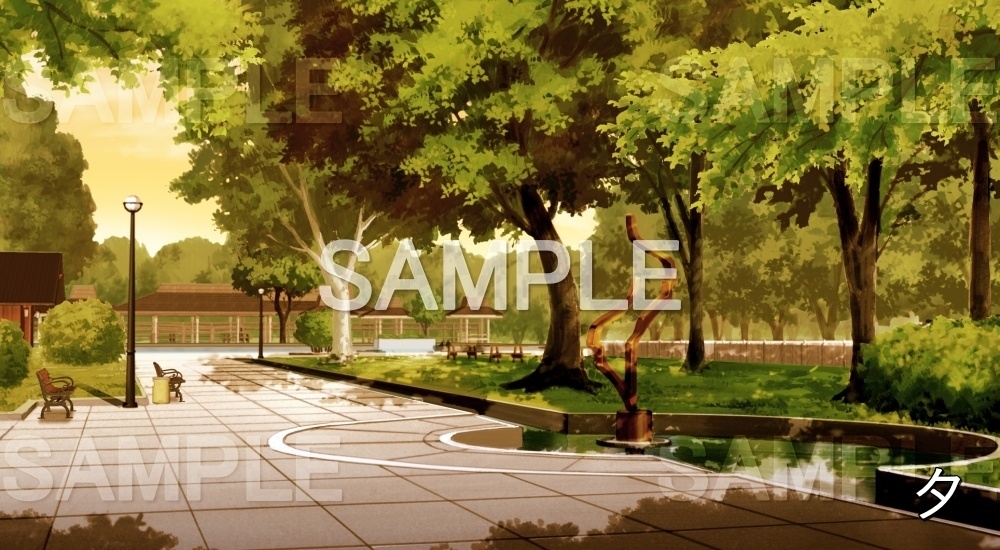 【背景素材】公園の道 (日常編11-sdniti016)