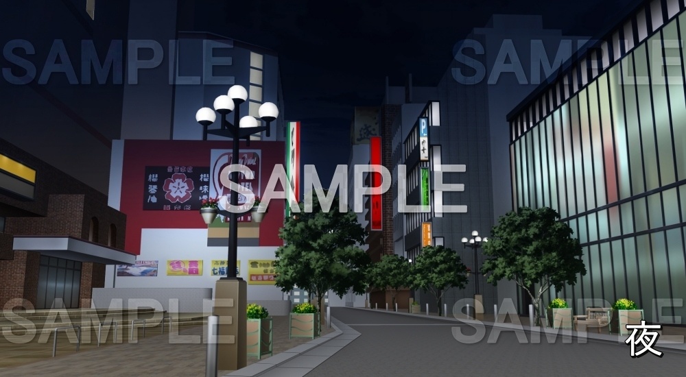 【背景素材】繁華街 (日常編11-sdniti023)