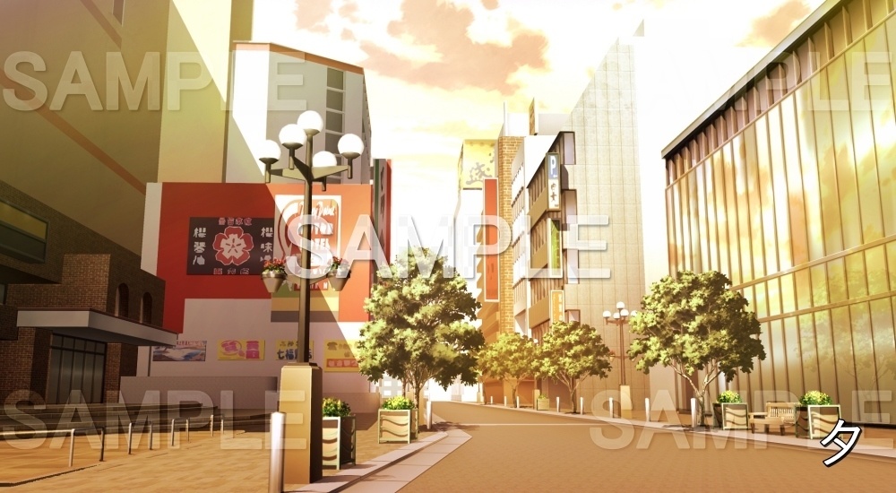 【背景素材】繁華街 (日常編11-sdniti023)