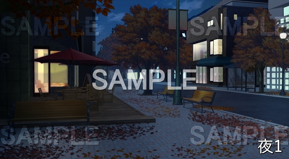 【背景素材】紅葉の街 (自然&秋編part07-autumn_BG15)