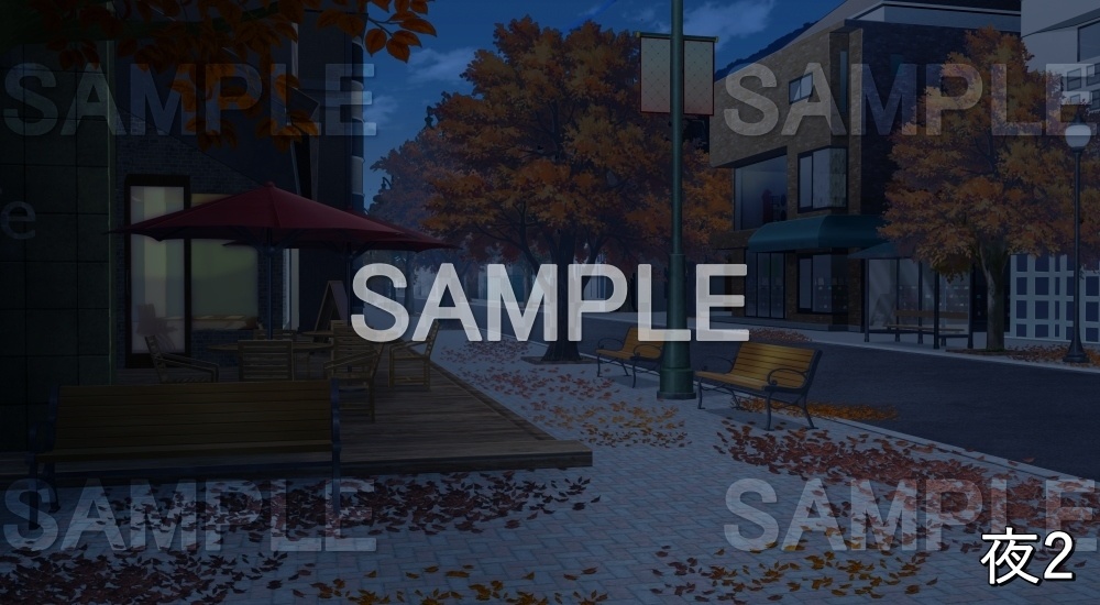 【背景素材】紅葉の街 (自然&秋編part07-autumn_BG15)