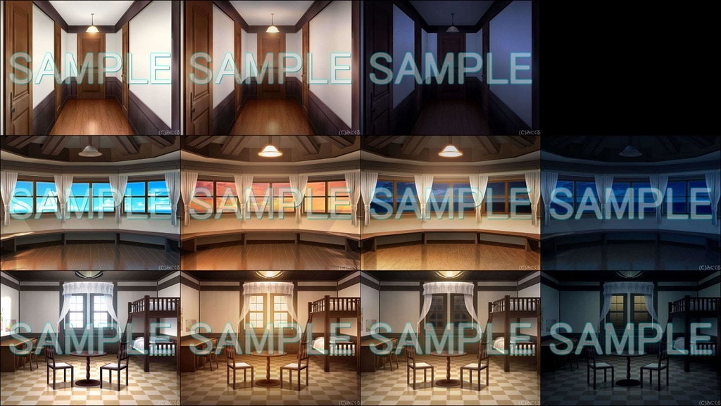 みにくる背景CG素材集『レトロ学園・寮編』part01【背景素材集】