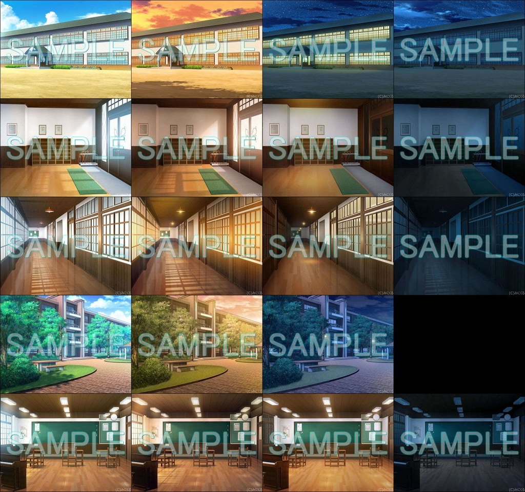 みにくる背景CG素材集『レトロ学園・寮編』part01【背景素材集】