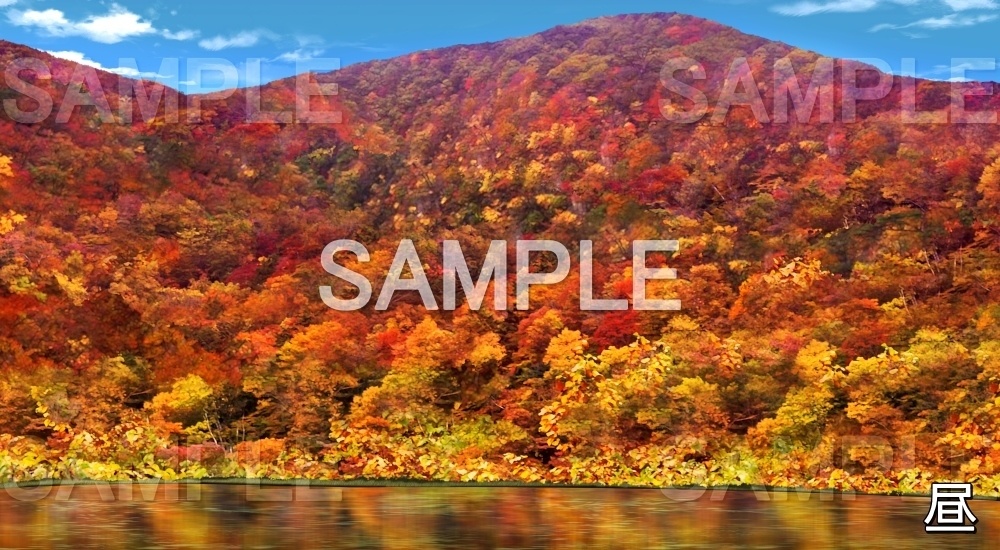 【背景素材】紅葉の山 (自然＆秋編part07-autumn_mountain)