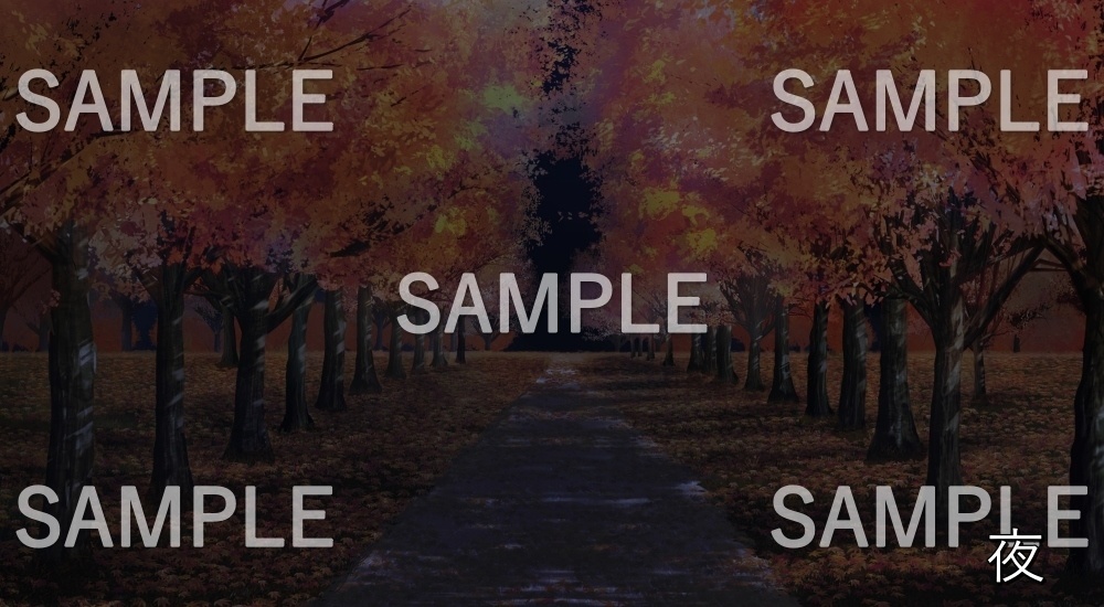 【背景素材】紅葉の並木道 (自然&秋編part07-autumn_namiki)