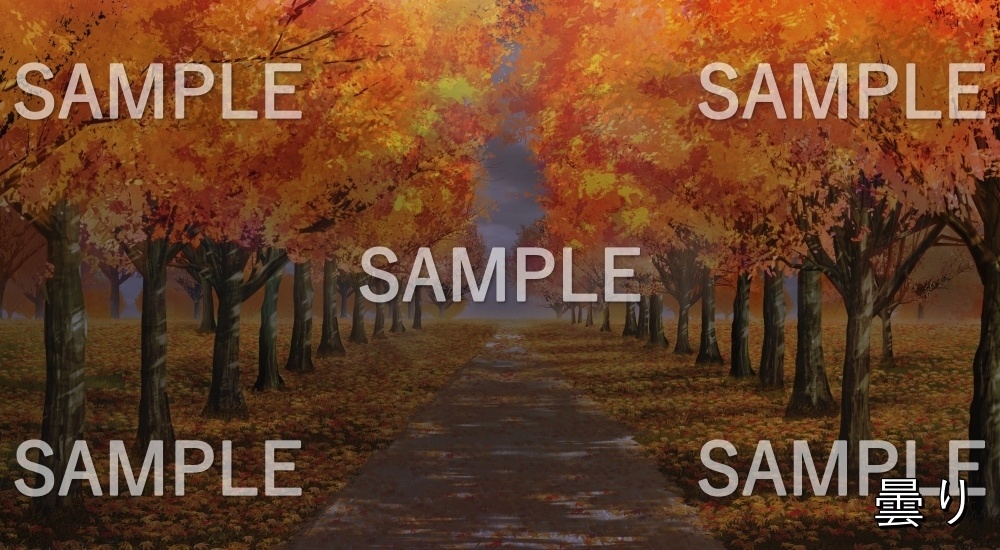 【背景素材】紅葉の並木道 (自然&秋編part07-autumn_namiki)