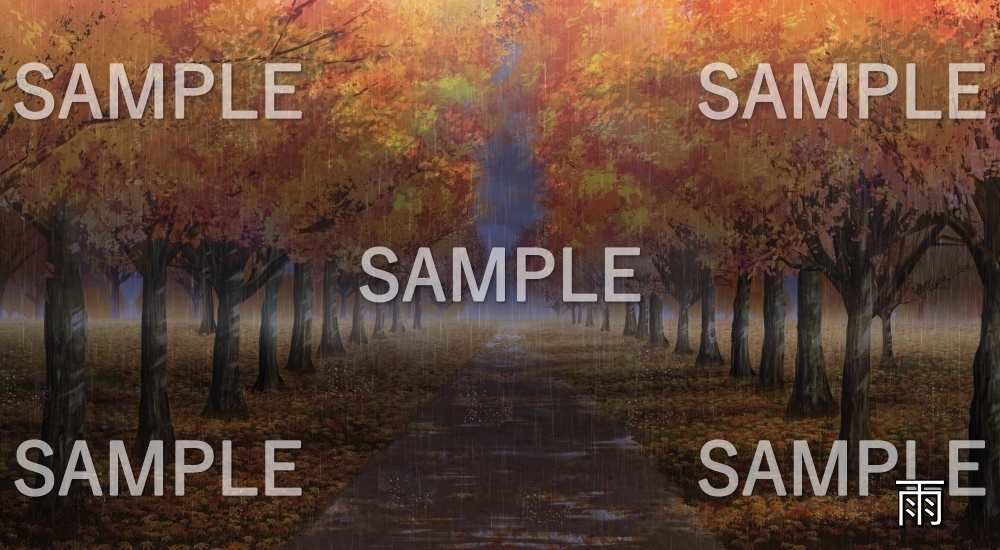 【背景素材】紅葉の並木道 (自然&秋編part07-autumn_namiki)