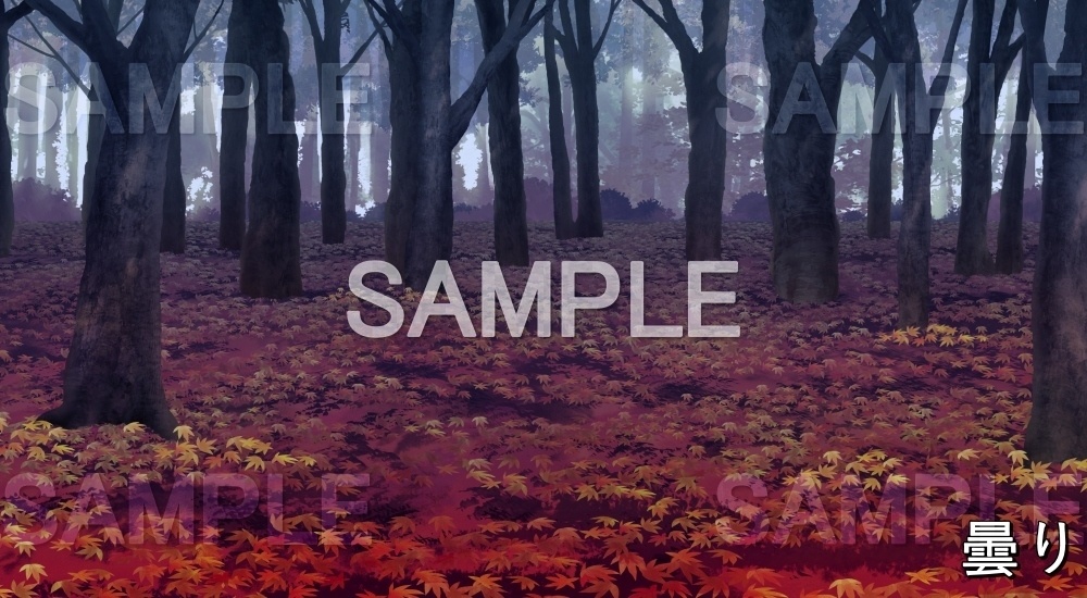 【背景素材】紅葉の絨毯 (自然&秋編part07-autumn_woods)
