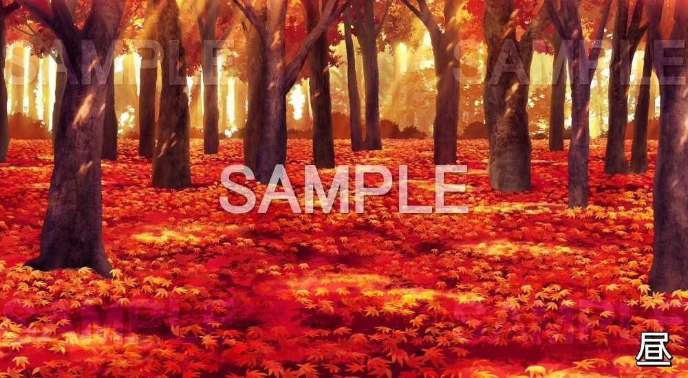 【背景素材】紅葉の絨毯 (自然＆秋編part07-autumn_woods)