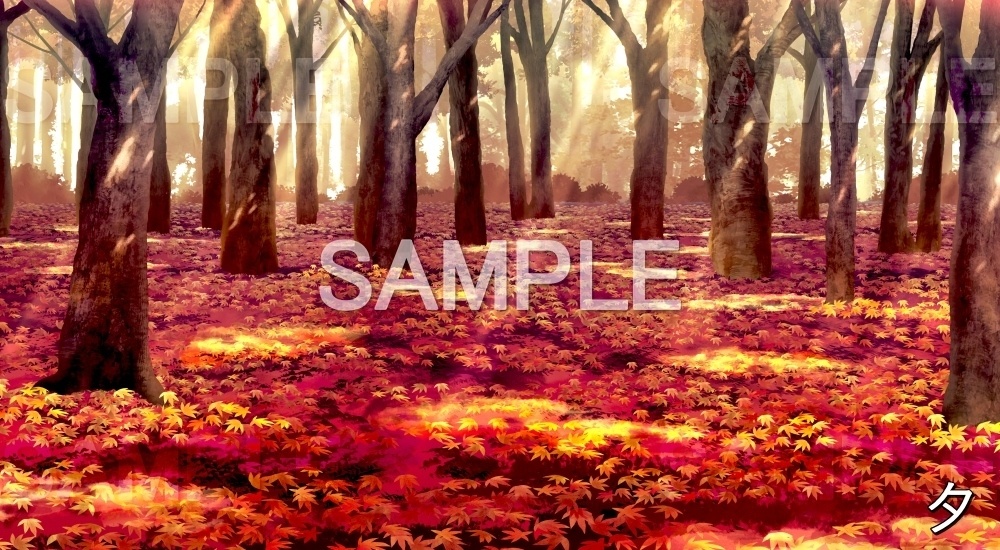 【背景素材】紅葉の絨毯 (自然&秋編part07-autumn_woods)