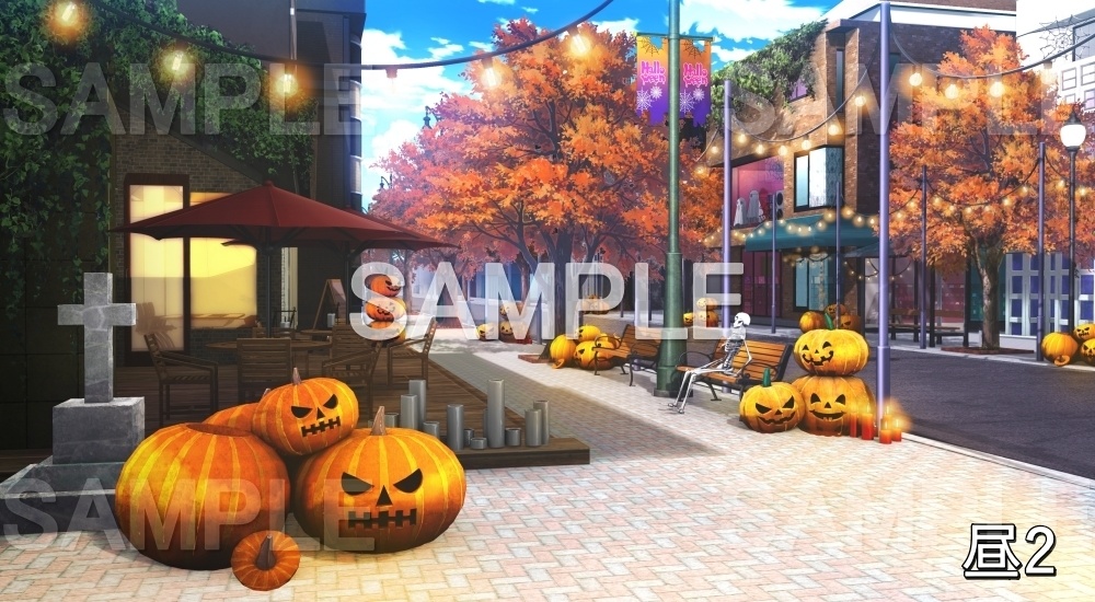 【背景素材】ハロウィン街 (自然&秋編part07-autumnhw_BG15)