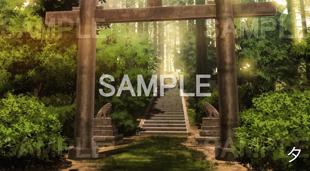 【背景素材】山中の鳥居 (自然編part02-mininuture_001)