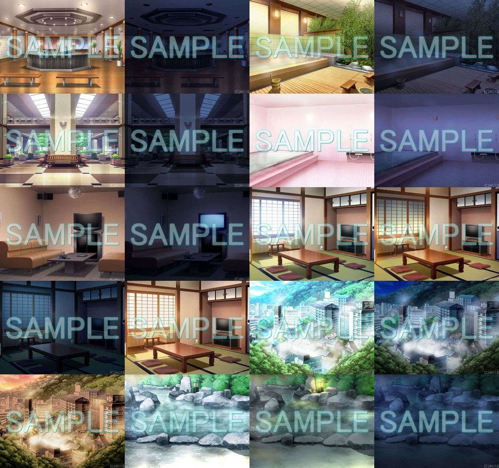 みにくる背景CG素材集『温泉街編』part01【背景素材集】