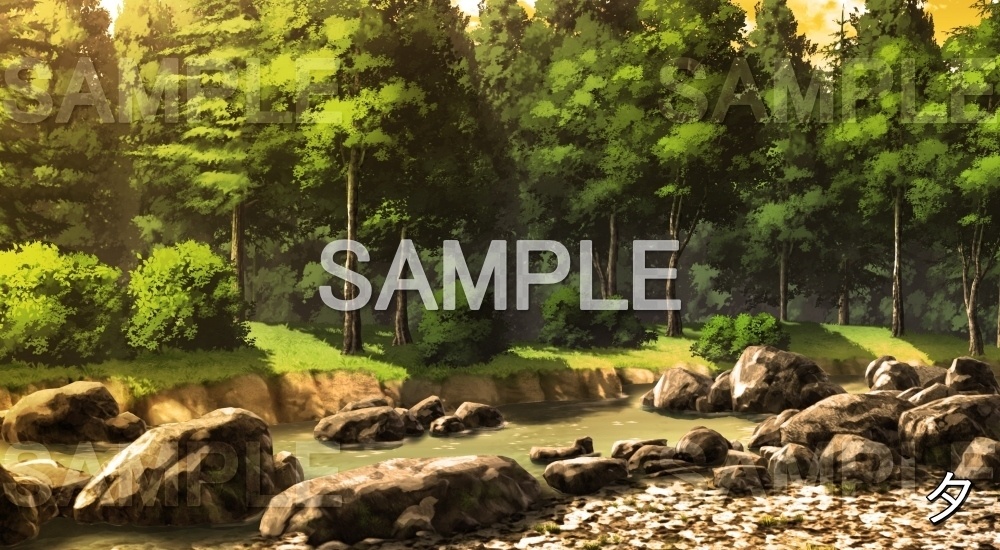 【背景素材】川/河 (自然編part02-mininature_002)