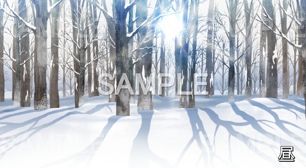 【背景素材】雪の森① (自然&冬編part08-winter_forest)