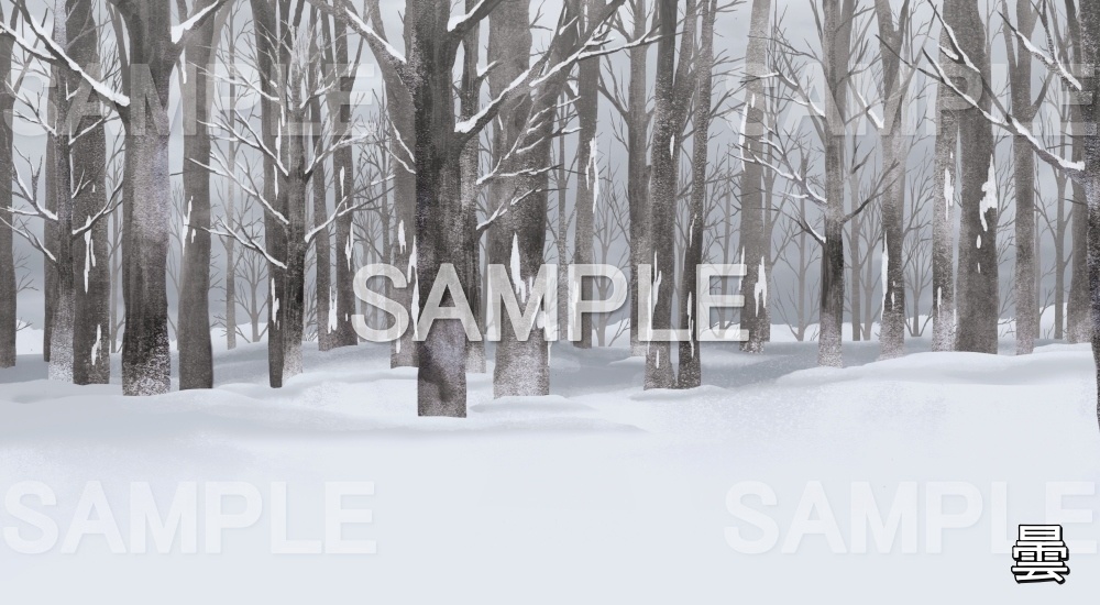 【背景素材】雪の森① (自然&冬編part08-winter_forest)