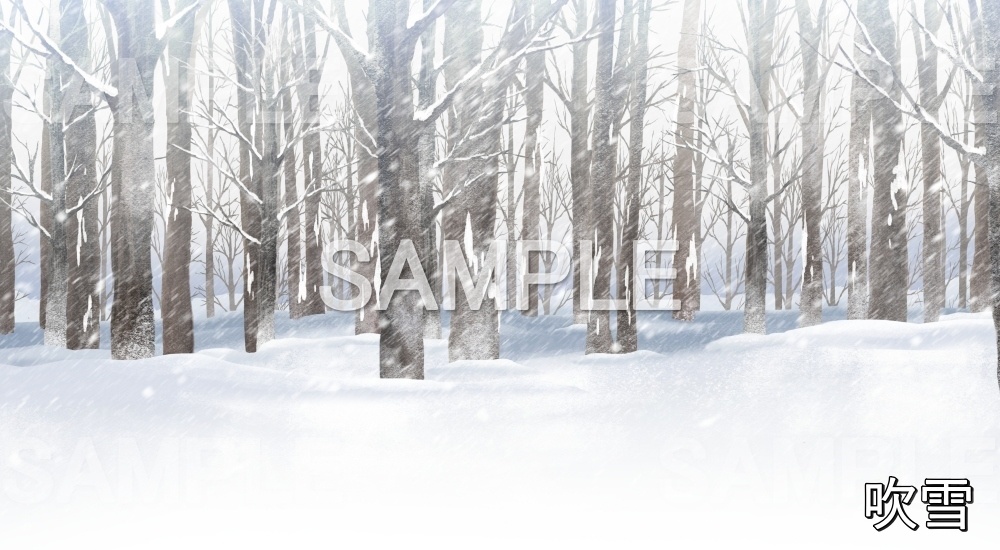【背景素材】雪の森② (自然&冬編part08-winter_forest)