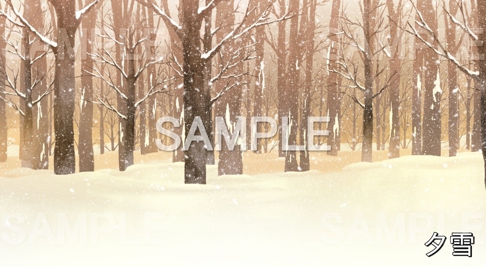 【背景素材】雪の森② (自然&冬編part08-winter_forest)