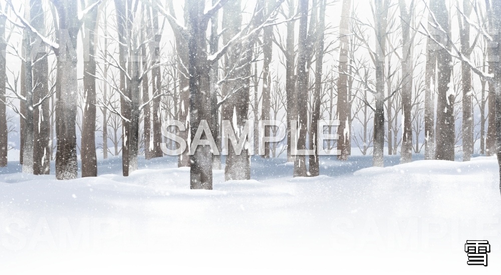 【背景素材】雪の森② (自然＆冬編part08-winter_forest)