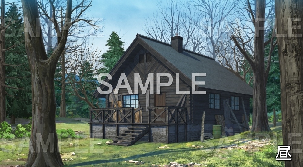 【背景素材】山小屋/避難小屋① (自然&冬編part08-winter_hut)