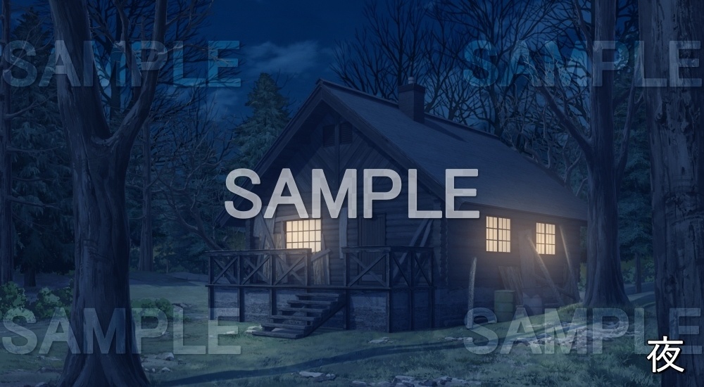 【背景素材】山小屋/避難小屋① (自然&冬編part08-winter_hut)