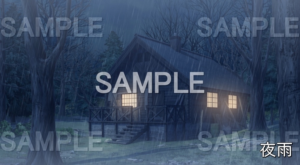 【背景素材】山小屋/避難小屋② (自然&冬編part08-winter_hut)