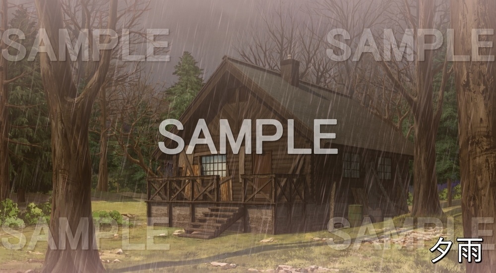 【背景素材】山小屋/避難小屋② (自然&冬編part08-winter_hut)