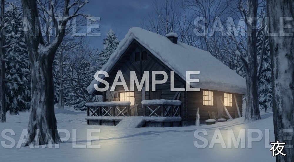 【背景素材】雪山小屋① (自然&冬編part08-winter_huts)