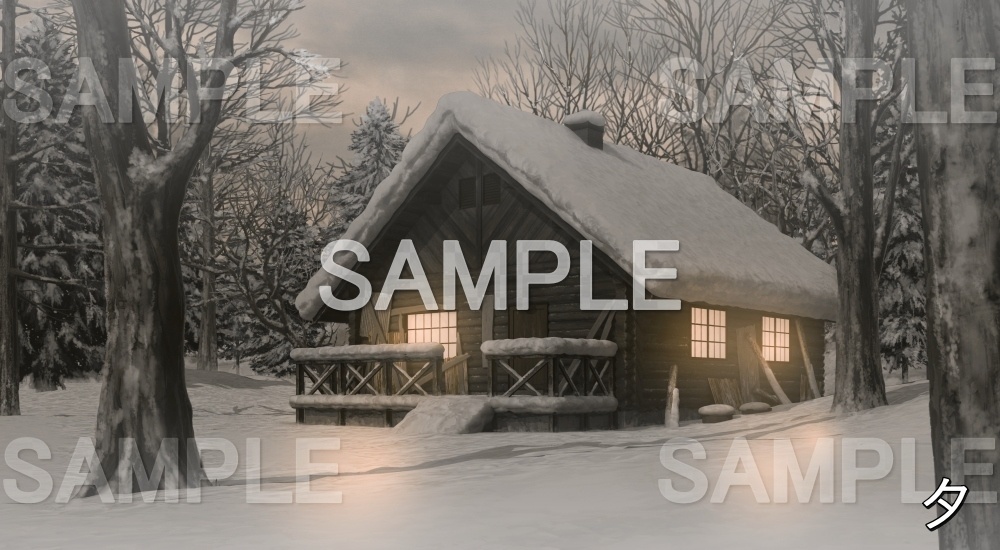 【背景素材】雪山小屋① (自然&冬編part08-winter_huts)