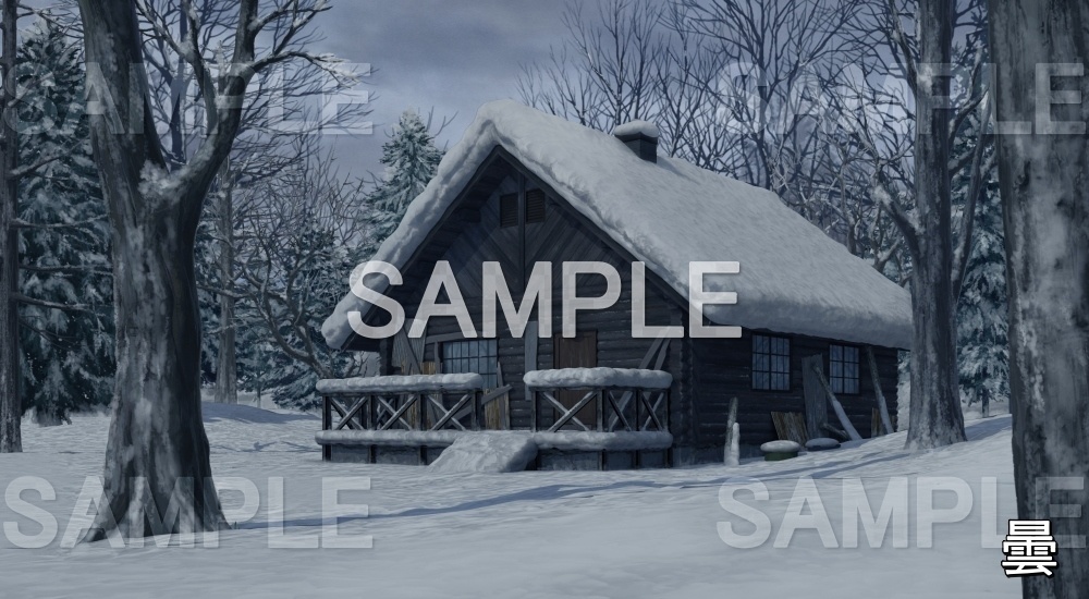 【背景素材】雪山小屋① (自然&冬編part08-winter_huts)