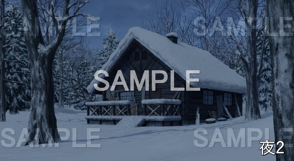 【背景素材】雪山小屋① (自然&冬編part08-winter_huts)