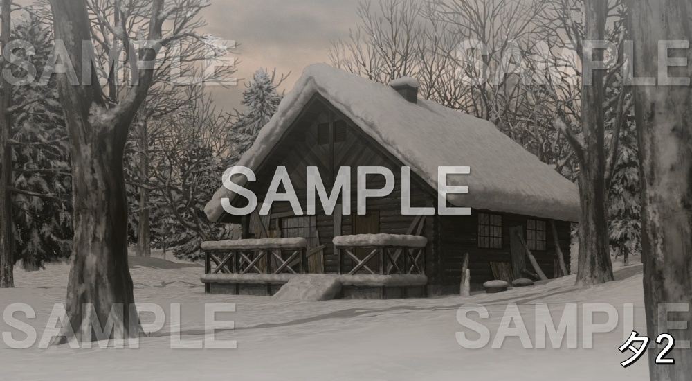 【背景素材】雪山小屋① (自然&冬編part08-winter_huts)
