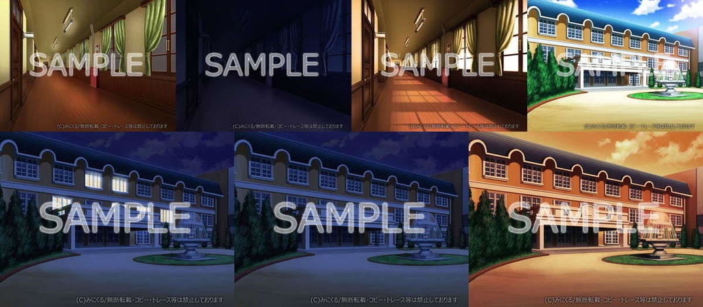 みにくる背景CG素材集『学園編』part02&04【背景素材集】