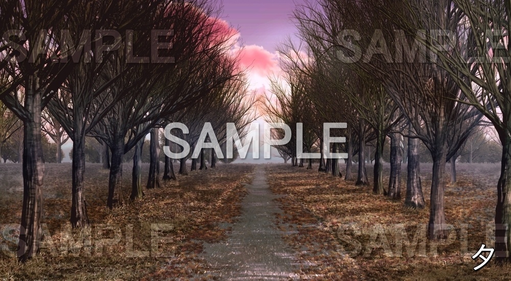 【背景素材】冬の並木道① (自然&冬編part08-winter_namiki)