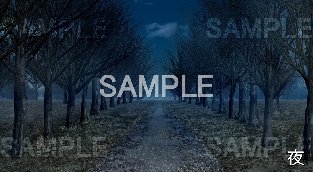 【背景素材】冬の並木道① (自然&冬編part08-winter_namiki)