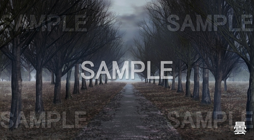 【背景素材】冬の並木道① (自然&冬編part08-winter_namiki)