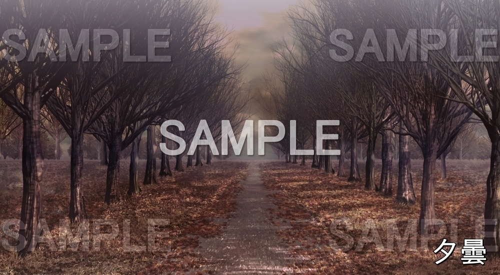 【背景素材】冬の並木道② (自然&冬編part08-winter_namiki)