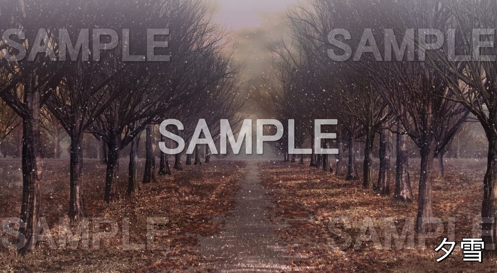 【背景素材】冬の並木道② (自然&冬編part08-winter_namiki)