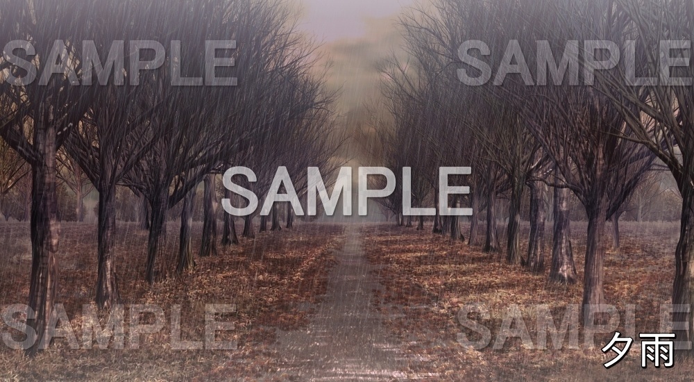 【背景素材】冬の並木道② (自然&冬編part08-winter_namiki)