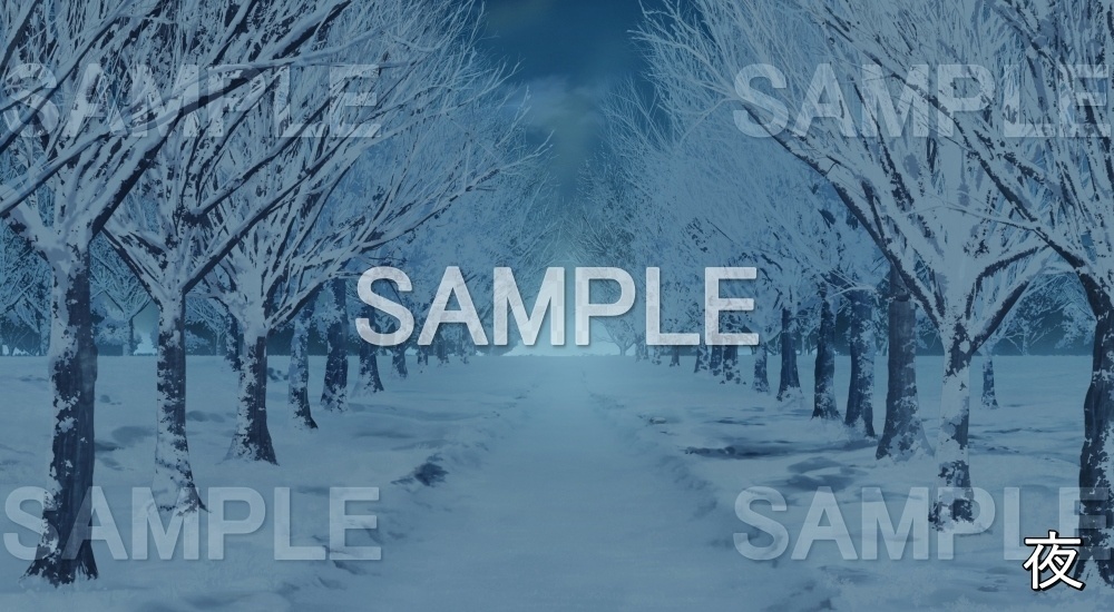 【背景素材】雪の並木道① (自然&冬編part08-winter_namikis)