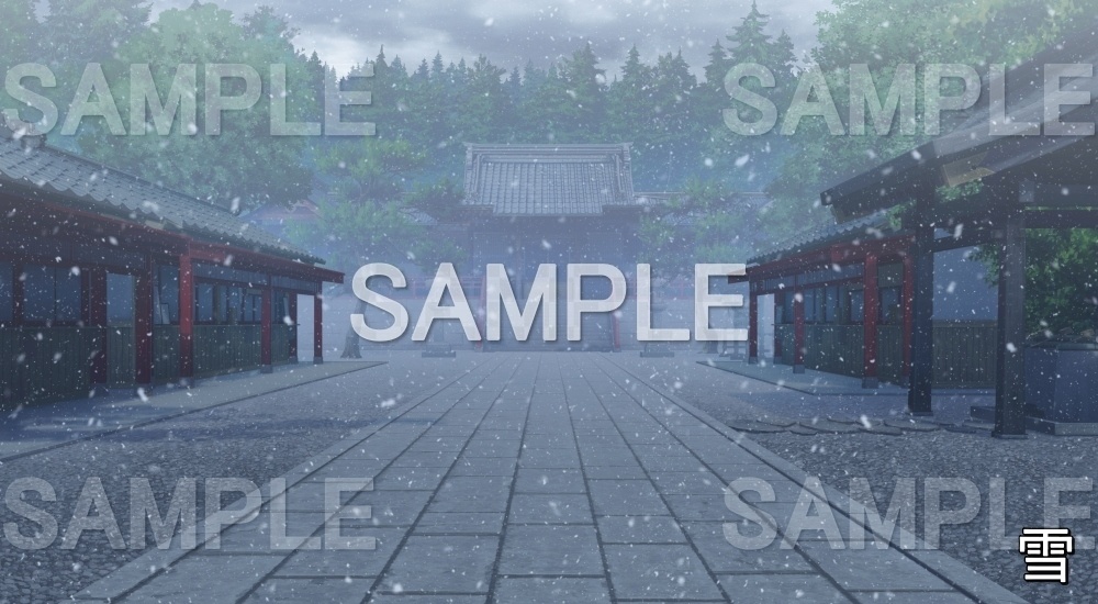 【背景素材】神社② (自然＆冬編part08-winter_shrine)