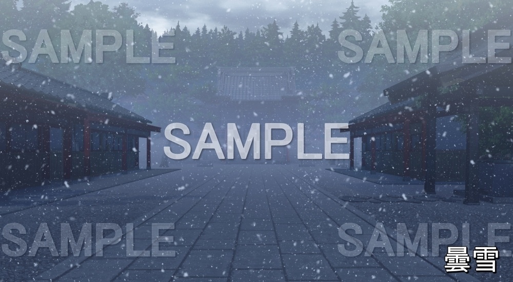 【背景素材】神社② (自然&冬編part08-winter_shrine)