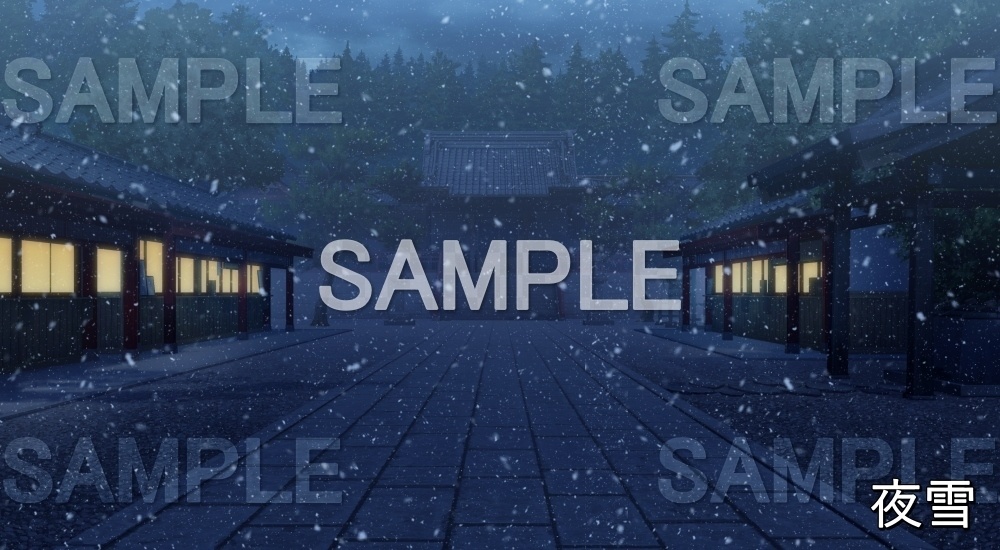 【背景素材】神社② (自然&冬編part08-winter_shrine)