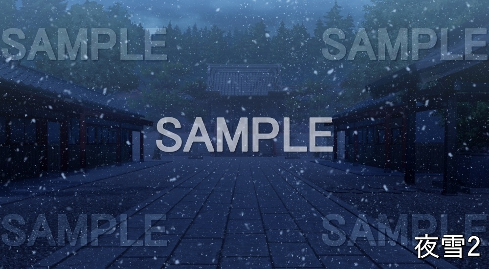 【背景素材】神社② (自然&冬編part08-winter_shrine)