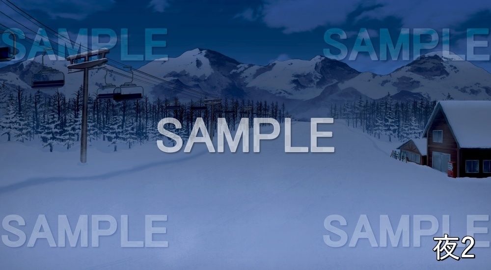 【背景素材】スキー場① (自然&冬編part08-winter_skiing)