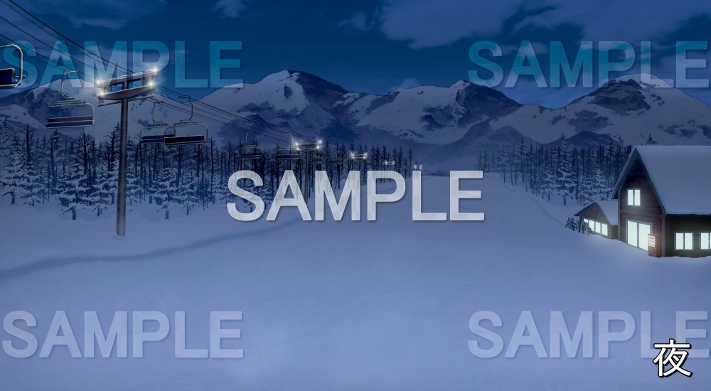 【背景素材】スキー場① (自然&冬編part08-winter_skiing)