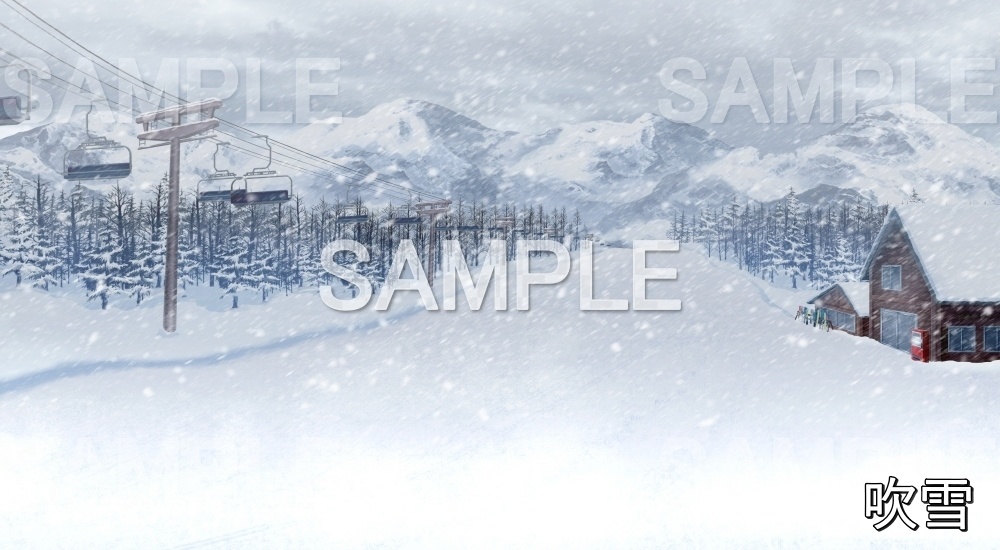 【背景素材】スキー場② (自然&冬編part08-winter_skiing)