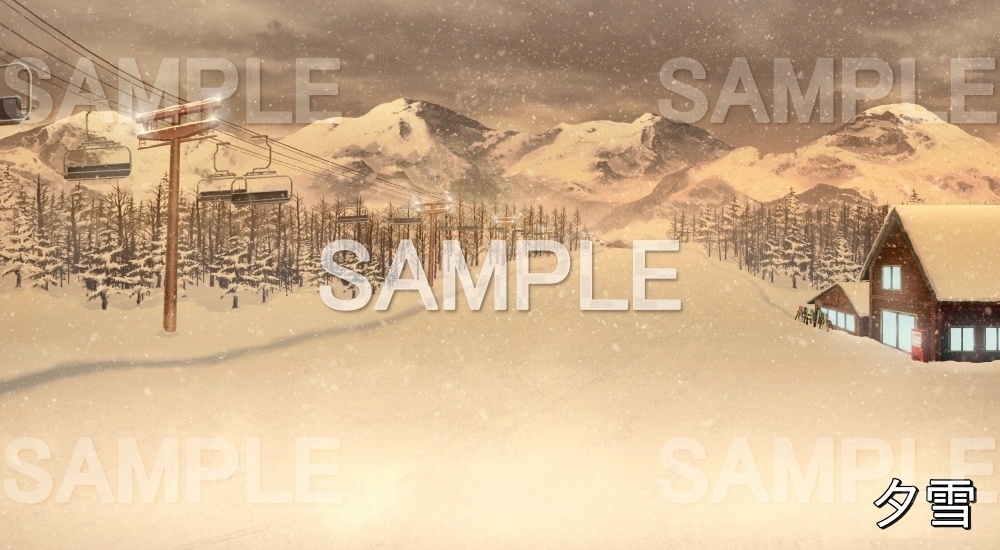 【背景素材】スキー場② (自然&冬編part08-winter_skiing)