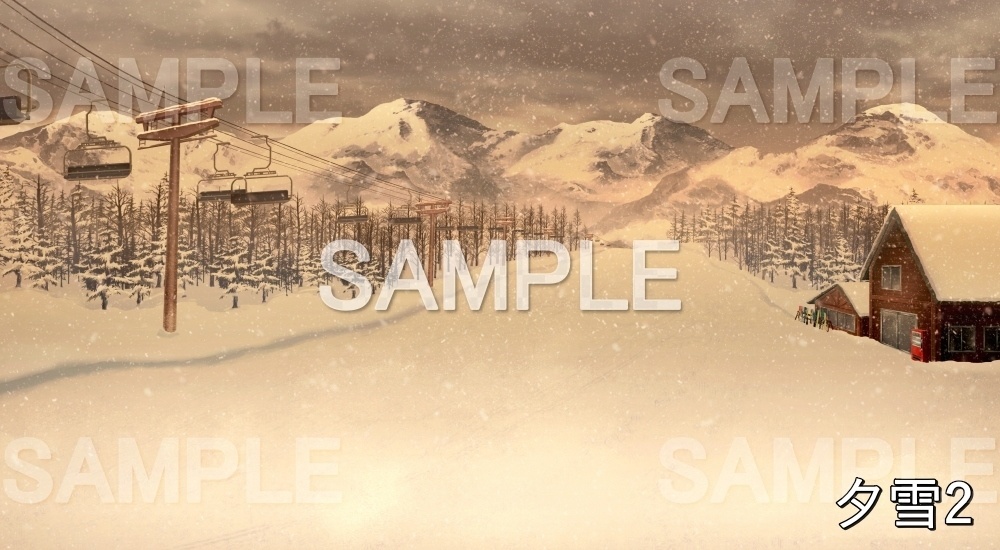 【背景素材】スキー場② (自然&冬編part08-winter_skiing)