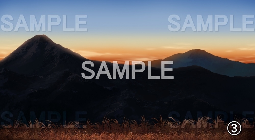 【背景素材】初日の出 (自然&冬編part08-winter_skiing)